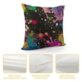 thumbnail image 4 of GOSMITH Throw Abstract Graffiti Pillow Cover Colorful Neon Paint Splatters on Black Square Decorative Throw Pillow Cushion Case for Home Couch Living Room Bed Sofa Car Pillowcase, 4 of 5