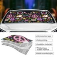 thumbnail image 3 of Yiaed Peace Love and Dove Flower Power Print Car Windshield Sunshade Front Auto Car Front Window Sun Shade Foldable Sun Visor Shield Cover Auto Accessories for Sedan SUV Truck-Small, 3 of 5