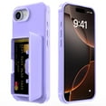 thumbnail image 2 of Compatible with iPhone 16e Wallet Phone Case,Back Flip Kickstand,With Card Holder(Store 4-5 Cards and Folded Money),Built-in Mirror,Heavy Duty Shockproof Anti-Scratch Phone Case,Purple, 2 of 7