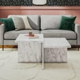 thumbnail image 4 of Brielle Two-Tiered Coffee Table, Faux White Marble, 4 of 9