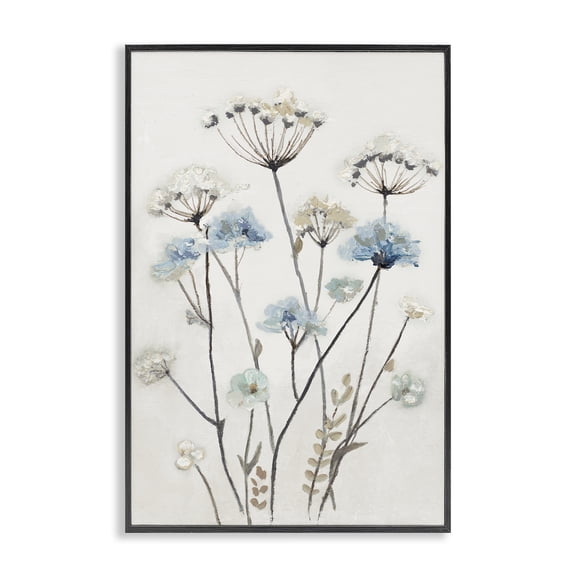 Stupell Industries Soft Jardin Azul Black Framed Giclee Art, design by Patricia Pinto