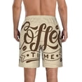 thumbnail image 3 of KLL Coffee Time (2) Men's Casual Summer Beach Shorts Hawaiian Shorts with Pockets-XX-Large, 3 of 5