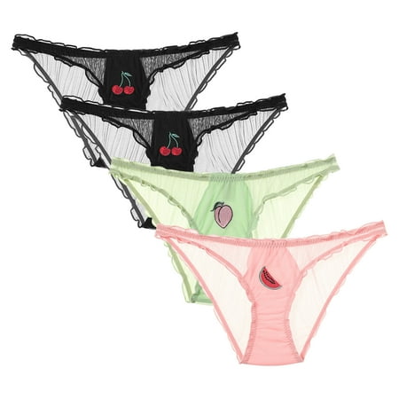 

Charmo Womens Lace Underwear Embroidery Panties High Cut Bikini Pack of 4