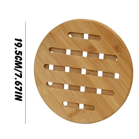 

Christmas Decor Bamboo Wooden Pot Stand Non-Slip Trivet Mats Multi-Purpose Pan Pot Protectors