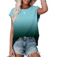 thumbnail image 3 of Camiseta Degradada para Mujer,Camisa Degradada para Mujer Corta Camisa De Manga Corta Degradada para Mujer Tops De Túnica Degradada Camisa Suelta Básica Máxima Comodidad, 3 of 4