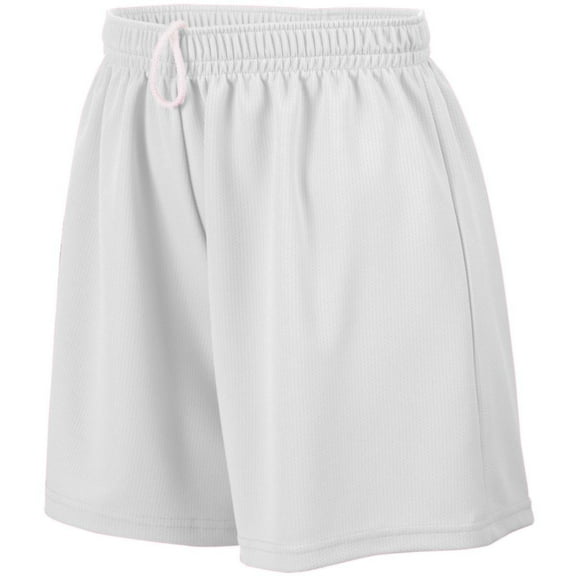 Augusta S Girls Wicking Mesh Shorts White 961