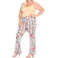 thumbnail image 4 of Women's Plus Size High Waisted Palazzo Pants Soft Stretch Print and Solid Flare Leggings, 4 of 5