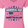 thumbnail image 4 of Inktastic Memorial Day Honor the Fallen with American Flag Women's V-Neck T-Shirt, 4 of 5