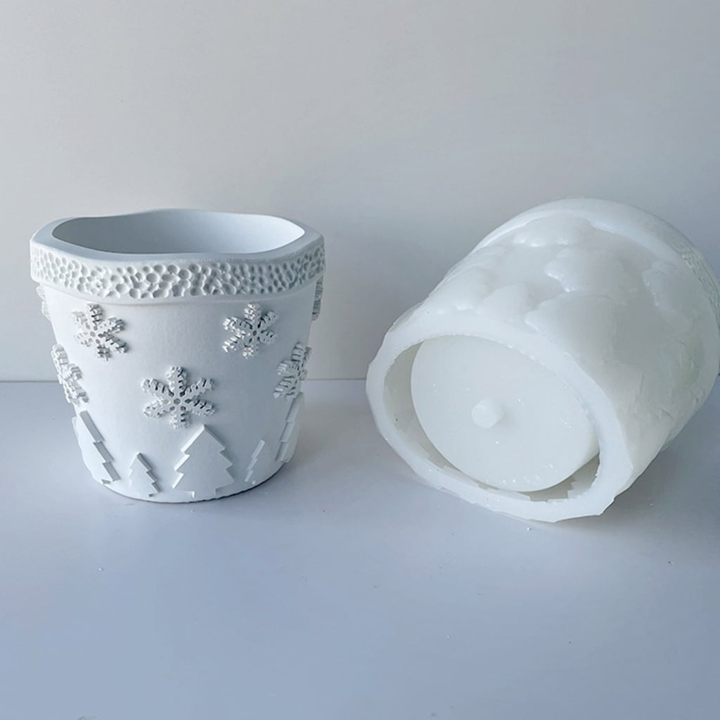 BQBQERT Flower Silicone Mold Concrete Cement Plant Mold Flowerpot Epoxy Resin Mould Makeup Brush Holder Mold