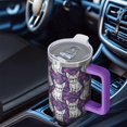 thumbnail image 6 of OBREWU Purple French Bulldog Tumbler with Handle and Lid,Purple French Bulldog 40oz Double Wall Vacuum Insulated Tumbler,Cups Gift for Women and Men, 6 of 7