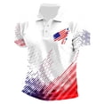 thumbnail image 4 of CONZONE Independence Day Mens Polo Shirt Short Sleeve July 4Th Polo Shirt for Men Patriotic Usa Flag Graphic Breathable Loose Fit Cozy Summer Golf Shirts, 4 of 4
