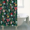 thumbnail image 4 of Dark Green Christmas Ornament Pattern Shower Curtain 36"x72" ,Bathroom Decorative Shower Curtains Set with 12 Hooks,Modern Waterproof Washable Shower Curtain, 4 of 6