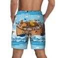 thumbnail image 4 of Daiia Animals on Noah's Ark Floating Mens Swim Trunks Swim Shorts Quick Dry Swim Shorts with Mesh Lining Pockets-X-Large, 4 of 9