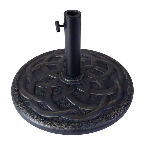 Flash Furniture Kona - Base Universal Para Sombrilla De Cemento De Bronce Con Revestimiento De Polímero Plástico Resistente A La Intemperie, 19,25 Pulgadas De Diámetro