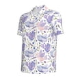thumbnail image 2 of Balery Lavender Flowers Printed Men’s Short Sleeve Polo Shirt, Midweight Men's Shirt,Golf Polo shirts -Small, 2 of 9