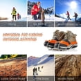 thumbnail image 5 of Crampons Ice Cleats Traction Snow Grips for Boots Shoes Women Men Anti Slip Steel Spikes Safe Protect for Hiking Fishing Walking Climbing Mountaineering (Orange), 5 of 8