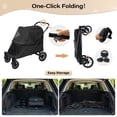 thumbnail image 6 of LAUSAINT HOME 4 Wheels Pet Stroller, Foldable Extra Large Dog Stroller for Medium & Large Dogs/Cats with Built-in Access Ramp, Dog Carrier Cat Stroller with Breathable Mesh, Black, 6 of 9