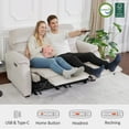 thumbnail image 3 of MCombo Zero Wall Hugger Power Recliner Loveseat for Living Room, RVs, Small Spaces, Fabric, Beige, 3 of 7