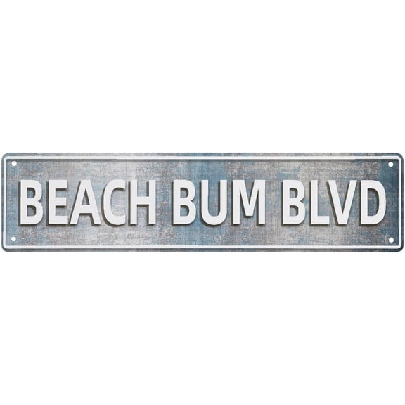 Retro Tin Sign Beach Bum Blvd Sign Beach Decor Wall Art Decor Public Vintage Retro Tin Metal Sign Plaque 4"x16"