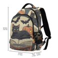 thumbnail image 2 of FORMRS Unisex Backpack Elementary School Travel Bookbag with Reflective Stripes, Black Halloween Cat, 2 of 7