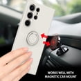 thumbnail image 2 of for Samsung Galaxy S24 Ultra Case, Liquid Silicone Soft Gel Rubber Slim Coverage with Ring Kickstand Car Mount Function Shockproof Protective Phone Case for Galaxy S24 Ultra 6.8", White, 2 of 17