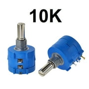 10K Ohm Rotary Potentiometer Variable Dial Resistor Precision 10-Multiturn Blue