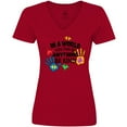 thumbnail image 3 of Inktastic In a World You Can Be Anything Be Kind Autism Awareness Women's V-Neck T-Shirt, 3 of 5