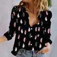 thumbnail image 2 of WZXFASHION Blouses à Manches Retroussables Col en V pour Femmes Tops Économies de Printemps Liquidation Chemises pour Femmes, 2 of 5
