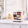 thumbnail image 3 of Sorbus Acrylic Makeup Organizer - Organization and Storage Case for Cosmetics Make Up &amp; Jewelry - Big Clear Makeup Organizer for Vanity, Bathroom, College Dorm, Closet, Desk (3 Large, 4 Small, 3 of 8