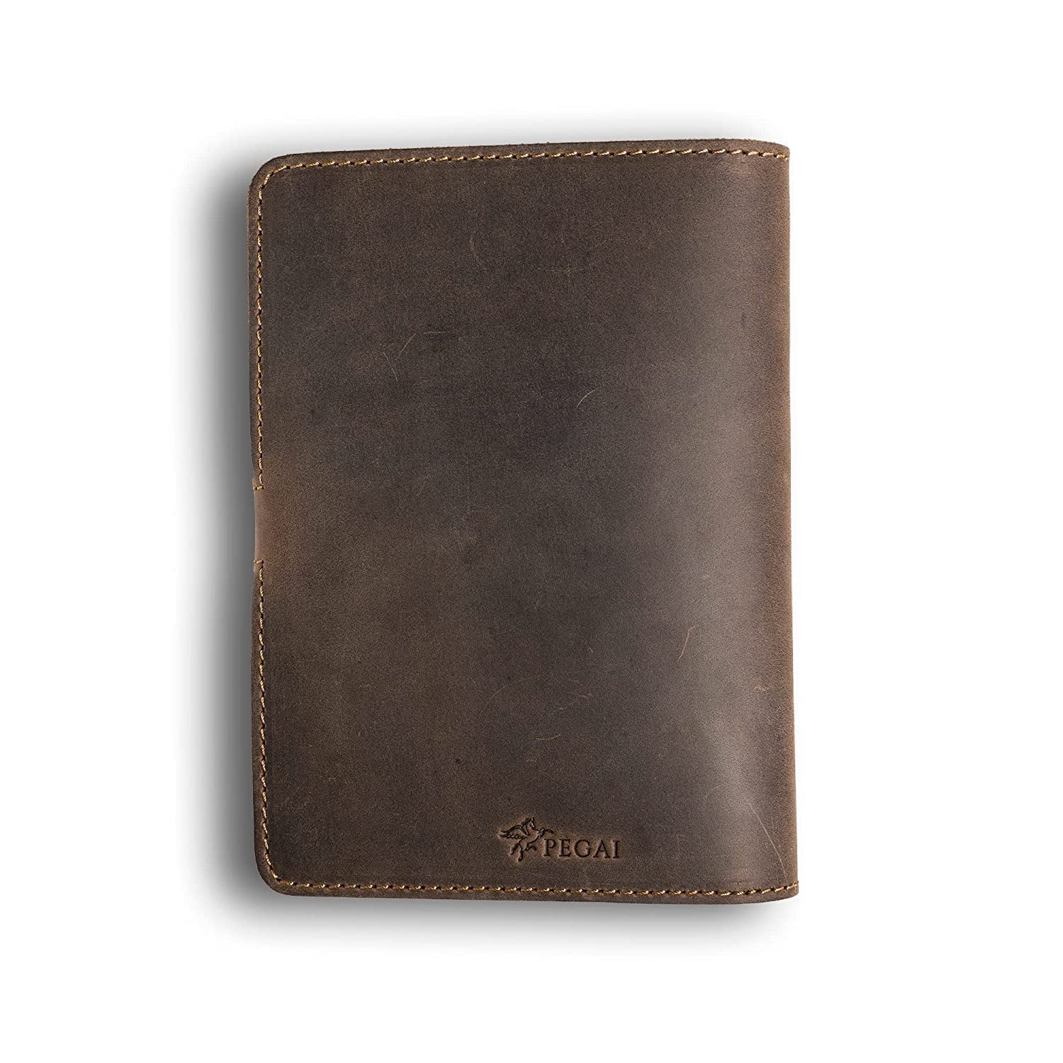 PEGAI Leather Journal Notebook Cover - Refillable Travel Notebook | Leather Bound Notebook Journal for Writing | DuPage Chestnut, Pocket | Lined