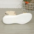 thumbnail image 3 of HomeDM Womens Flat Walking Sandals Open Toe Thick Cushion Comfy Casual Low Wedge Summer Beach Sandals, Beige Size 5.5, 3 of 9