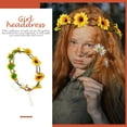 thumbnail image 4 of LULULION 2Pcs Artificial Sunflower Wreath Headband Yellow Bridal Flower Hair Decor for Photo Props, 4 of 5