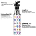 thumbnail image 3 of Yayeee 33oz Insulated Water Bottle Double Wall Stainless Steel with Flip Straw Lid, Purple Retro Shapes, 3 of 7