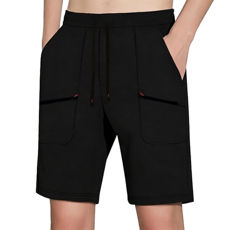 Men s 7 Quick Dry Stretch Long Golf Hiking Shorts for Running Fishing and Outdoor Adventure with Zipper Pockets Black