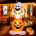 thumbnail image 2 of Costway 5 FT Inflatable Halloween Pumpkin Ghost Blow-up Yard Decoration with LED Lights, 2 of 8