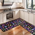 thumbnail image 3 of Kitchen Rugs Sets Of 2,Purple Mushroom Black Pattern Anti Fatigue Kitchen Mat Rugs Non Slip Washable,Decorative Kitchen Floor Mats for Kitchen,Sink,Laundry,17"x47"+17"x47", 3 of 5