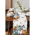 thumbnail image 2 of Table Runners 48 Inches Long Dress Scarves, Orange Blue Grey Fall Farmhouse Kitchen/Dining Table Runner, Short Coffee Tablerunners, Thanksgiving Pumpkins Botanical 13x48 Inch, 2 of 7