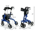 thumbnail image 3 of Spaco Folding Aluminum Rollator Walker with 8 inch Wheels and Seat-Blue, Walkers for Seniors with Seat, 3 of 8