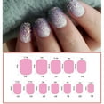 thumbnail image 3 of 24 Pieces Kids Press on Nails Pre-glue Children False Nails Stick on Short Full Cover Artificial Fake Nails Glitter Acrylic Nail Tips for Little Girls Gift Nail Art Designs - Gradient purple, 3 of 5