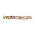 thumbnail image 3 of 14K Rose Gold Ring Band Eternity Diamond Round Polished 1 3ct Bezel Set , Size 6, 3 of 4