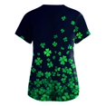 thumbnail image 3 of Womens Nurse Uniforms Summer Irish Shamrock Printed V Neck Breathable T-Shirts Short Sleeve Professionals Soft Stretch St. Patrick's Day Scrub Tops with Pockets mint green Medium, 3 of 4