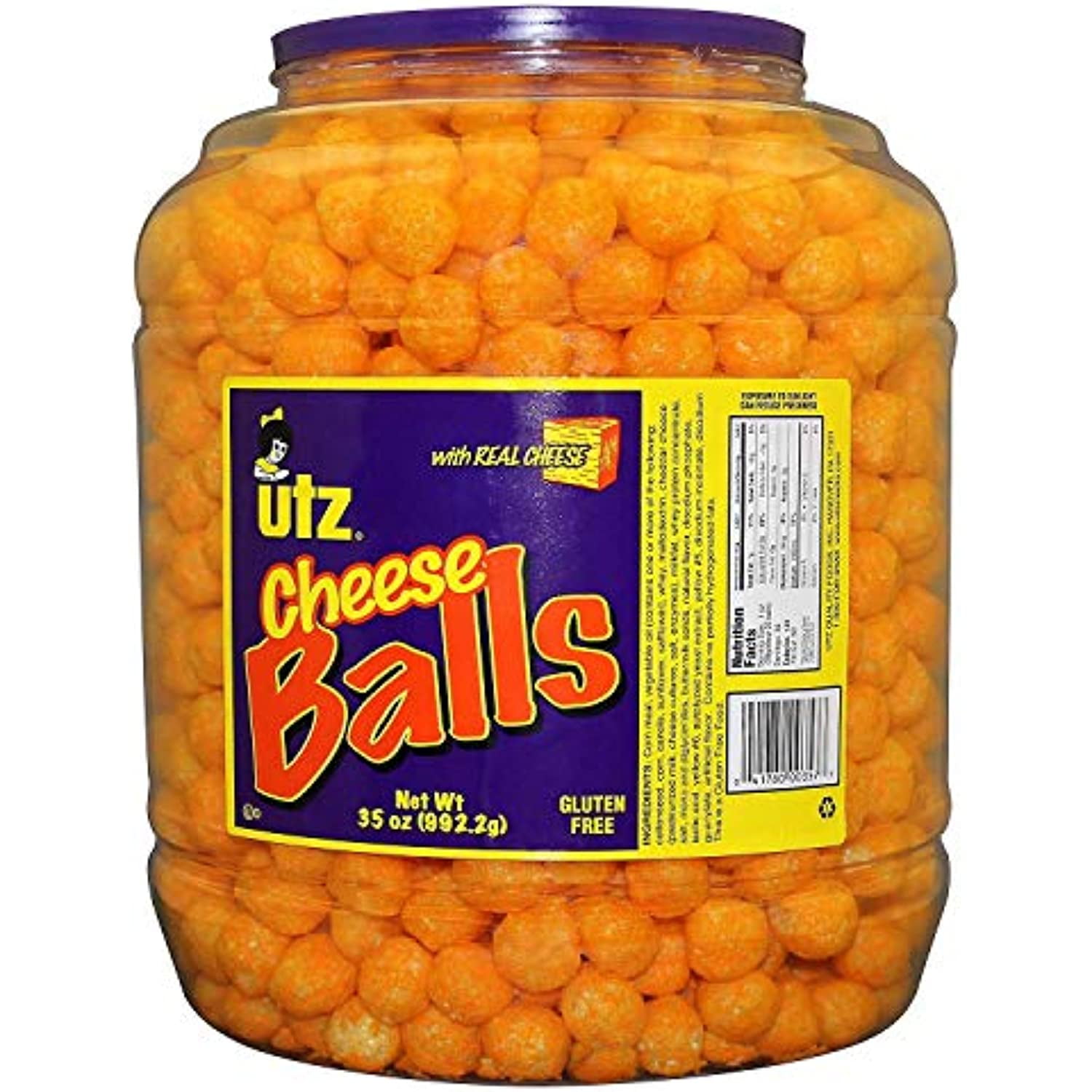 Utz Cheese Balls, 35 oz Barrel PACK OF 2