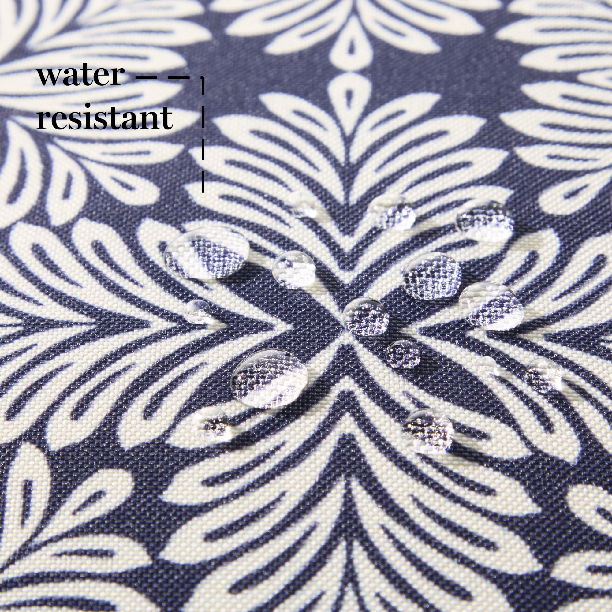 MARTHA STEWART Tulum Indoor Outdoor Decorative Pillow 2-Pack Set, UV Fade Resistant, Water Repellent, Printed Modern Design, Navy Blue, 18"x18"
