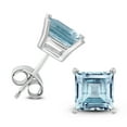 thumbnail image 1 of SZUL Women's 14K White Gold 5MM Square Aquamarine Earrings, 1 of 3