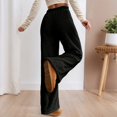 thumbnail image 6 of Hifoo Women Winter Fuzzy Pants Elastic Waist Straight Leg Long Pants Casual Sweatpants Trousers Solid Color Joggers Daily Slacks Cozy, 6 of 7