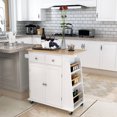 thumbnail image 2 of HOMCOM Rolling Kitchen Island, Kitchen Cart with Rubberwood Top, Spice Rack, 2 of 10