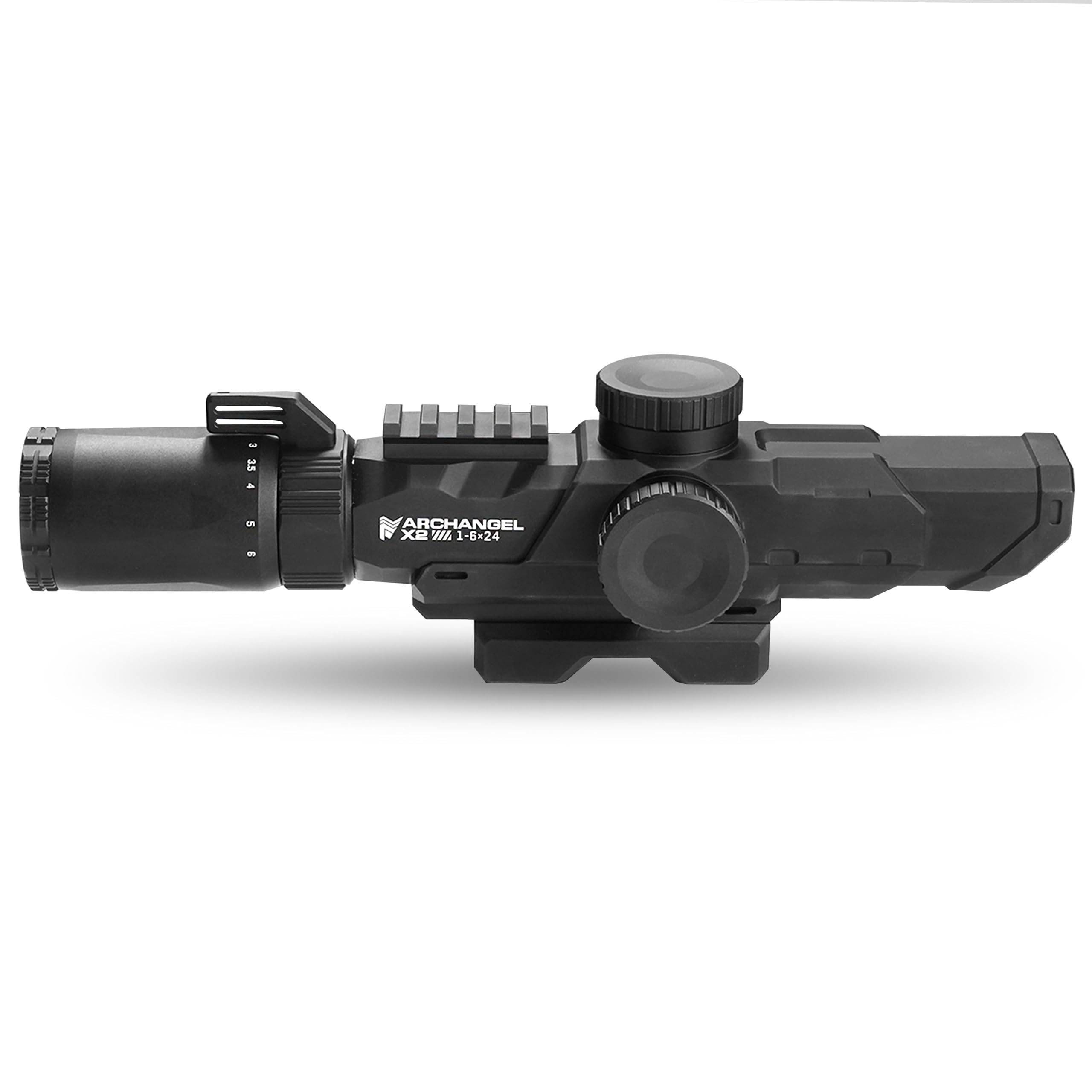 Monstrum Archangel X2 1-6x First Focal Plane FFP LPVO Scope | Extra Low Disperson Glass, Piggyback Mount, Integrated Base | CM3 Reticle