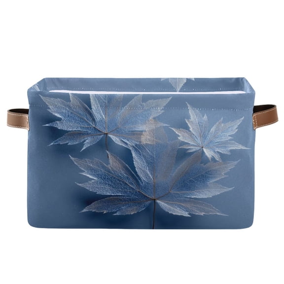 1-Pack Square Closet Organizers with Handles Open Basket Bins Glass Mapleleaves Storage Basket for Home Office