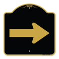 thumbnail image 1 of 18 x 18 in. Designer Series Sign - Arrow, Black & Gold, 1 of 1