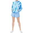 thumbnail image 1 of MAWCLOS Chandail à Capuche pour Femmes Manches Longues Teinture sur Nœuds Décontracté Automne Col à Capuche Chandail Bleu Clair G, 1 of 4
